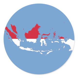 Indonesia ID, Jakarta, Flag Map Classic Round Sticker