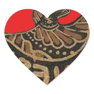 Indonesia Javanese Shadow Puppet Cultural Art Heart Sticker
