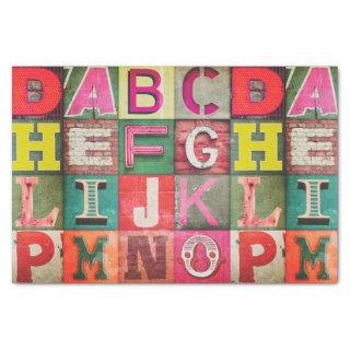 industrial lettering decoupage tissue or paper
