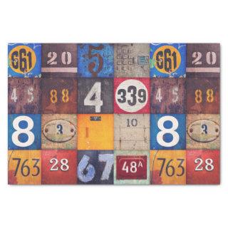 Industrial Numbers tissue paper or decoupage