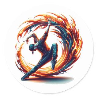 Inferno Spin - Ignite the spirit of Breakdance Classic Round Sticker