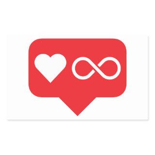 INFINITE LOVE (Instagram likes notification) Rectangular Sticker