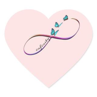infinity butterflies heart sticker