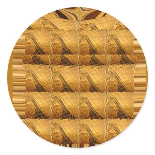 Infinity Golden Giraffe Animal Motif Art Print Classic Round Sticker