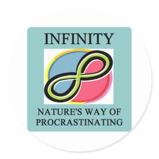 INFINITY math joke Classic Round Sticker