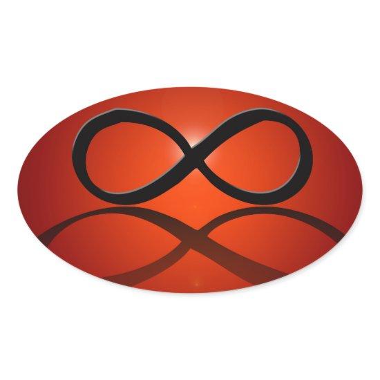 Infinity reflected, oval sticker