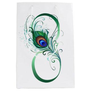 Infinity Symbol with Peacock Feather Medium Gift Bag