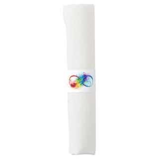 Infinity Symbol with Rainbow Feather Napkin Bands