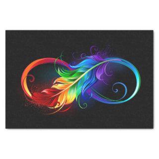 Infinity Symbol with Rainbow Feather Tissue Paper