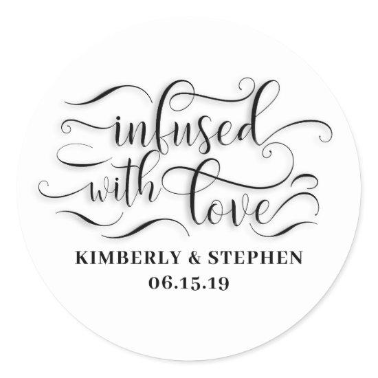 Infused With Love Wedding Classic Round Sticker