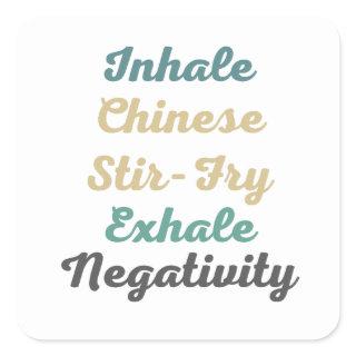 Inhale Chinese Stir-Fry Exhale Negativity Stickers