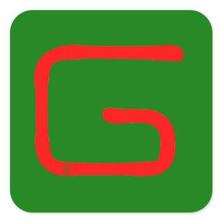 Initial G Square Sticker
