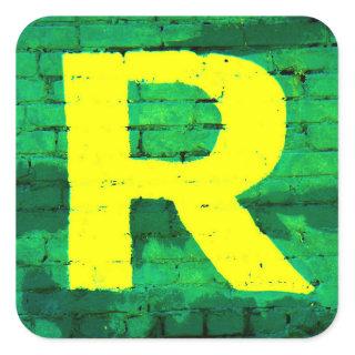 Initial R Square Sticker