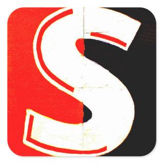 Initial S Square Sticker