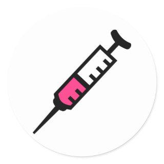 Injection syringe classic round sticker