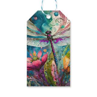 Ink and Pen Watercolor Dragonfly  Gift Tags