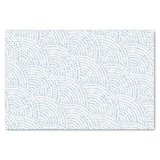 Ink dot scales - Blue E on white Tissue Paper