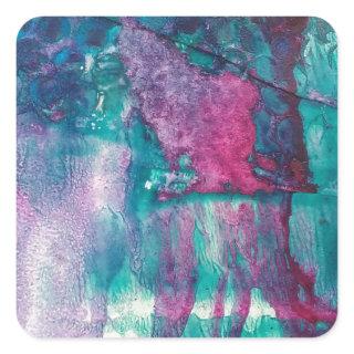 Ink Spilled Abstract Square Sticker