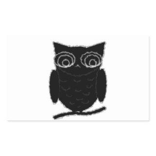Inkblot Owl Rectangular Sticker