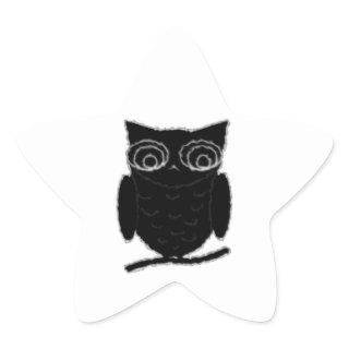 Inkblot Owl Star Sticker