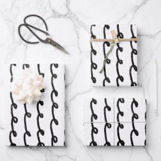 Inky Loop Brushstrokes Simple Minimal Black White   Sheets