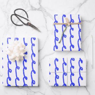 Inky Loops Chic Hand Drawn Lines Blue & White  Sheets