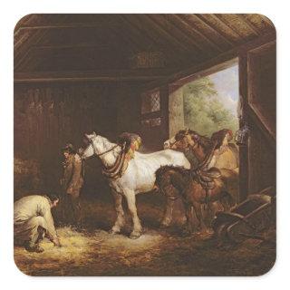 Inside a Stable Square Sticker