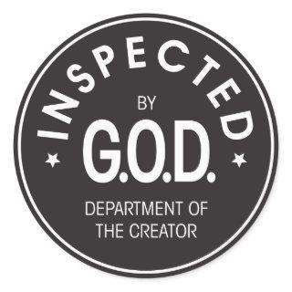 Inspected by God Classic Round Sticker