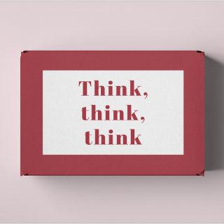 Inspiration Positive Red Think Think Think Quote Rectangular Sticker