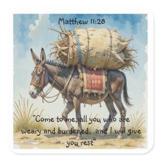 Inspirational Bible Scripture Quote Matt  Square Sticker