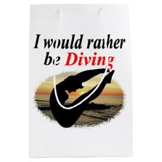 INSPIRATIONAL I WOULD RATHER BE DIVING DESIGN MEDIUM GIFT BAG