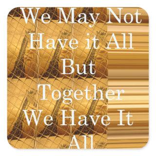 Inspirational Message with African Wildlife Design Square Sticker