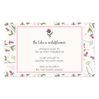 Inspirational Quote With Wildflower Pattern Rectangular Sticker