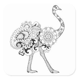 Inspired Ostrich Square Sticker