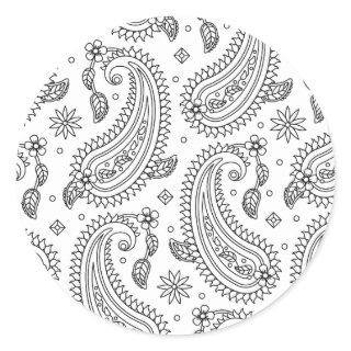 Inspired Paisley Design Classic Round Sticker