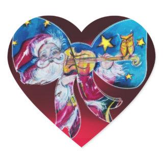 INSPIRED SANTA CHRISTMAS BOW HEART HEART STICKER
