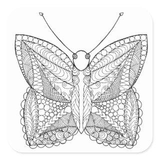 Inspired Tropical Design Butterfly Square Sticker