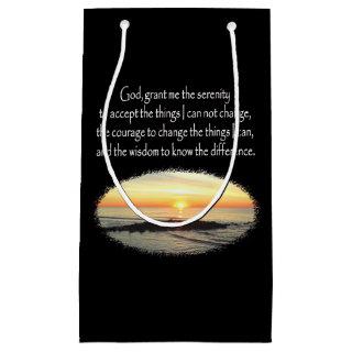 INSPIRING SUNRISE SERENITY PRAYER DESIGN SMALL GIFT BAG