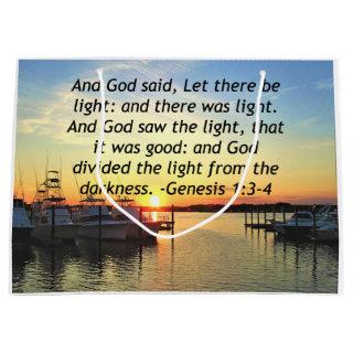 INSPIRING SUNSET GENESIS 1:3 PHOTO DESIGN LARGE GIFT BAG