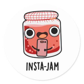 Insta-jam Funny Social Media Jam Pun Classic Round Sticker