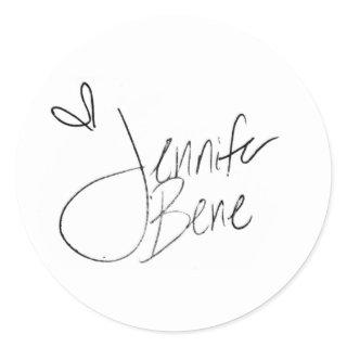 Insta-Signature from Jennifer Bene Classic Round Sticker