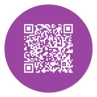 Instant QR code with Your Website URL | Purple Classic Round Sticker