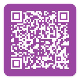 Instant QR code with Your Website URL | Purple Square Sticker