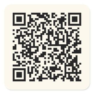Instantly Create a QR Code | Editable Off White Square Sticker