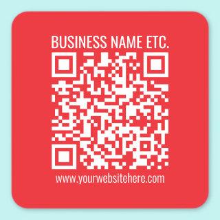 Instantly Create Your Own QR Code | Editable Red Square Sticker