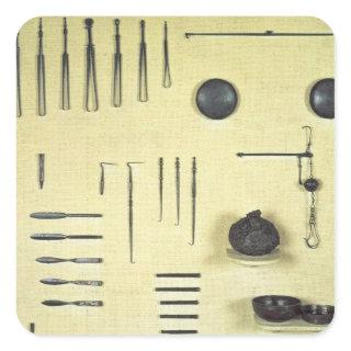 Instruments from an oculist's case, from Reims Square Sticker