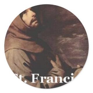 Intense St Francis Assisi gift Franciscan Classic Round Sticker