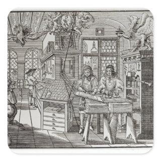 Interior of a printing works in Nuremberg Square Sticker