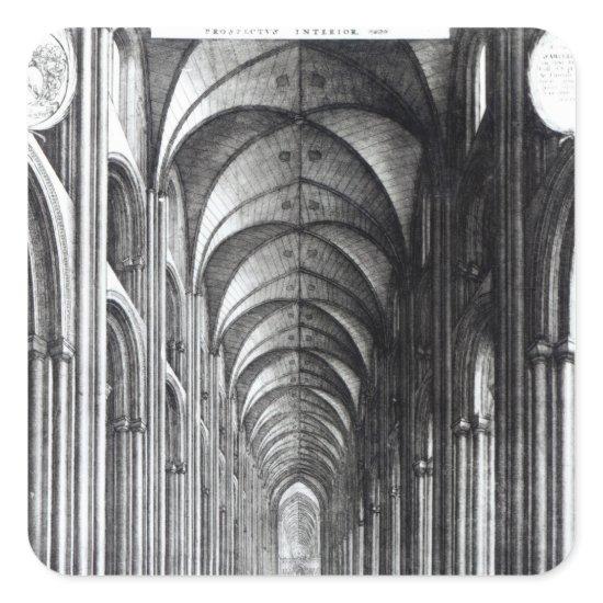 Interior of the Nave of St. Paul's, 1658 Square Sticker