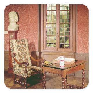Interior of the study of Honore de Balzac Square Sticker